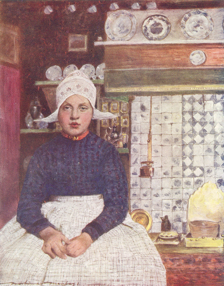 NETHERLANDS. Holland. At Volendam, Holland 1920 old antique print picture